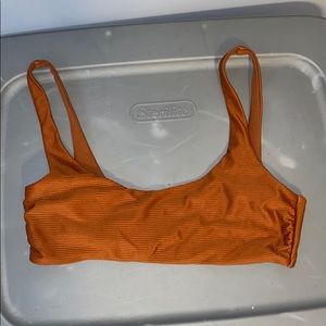 orange scoop neck bikini top